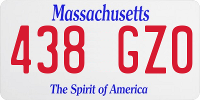 MA license plate 438GZ0
