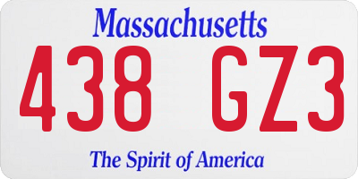 MA license plate 438GZ3