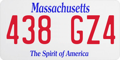 MA license plate 438GZ4