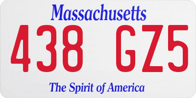 MA license plate 438GZ5