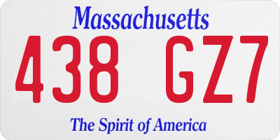 MA license plate 438GZ7
