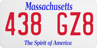MA license plate 438GZ8