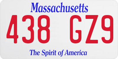 MA license plate 438GZ9
