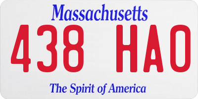 MA license plate 438HA0