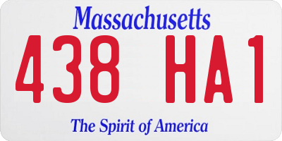 MA license plate 438HA1