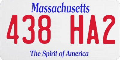 MA license plate 438HA2