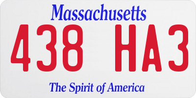 MA license plate 438HA3