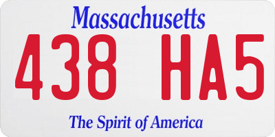 MA license plate 438HA5