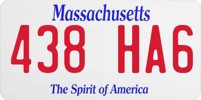 MA license plate 438HA6