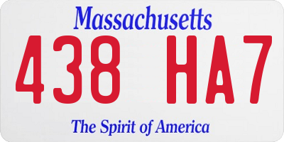 MA license plate 438HA7