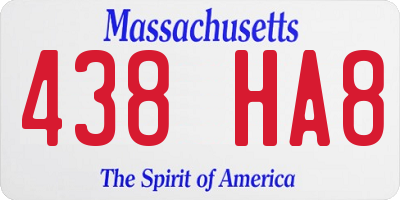MA license plate 438HA8