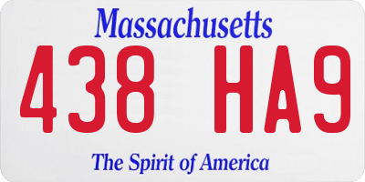 MA license plate 438HA9