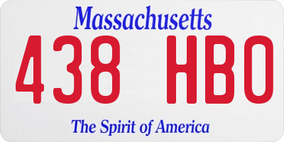 MA license plate 438HB0