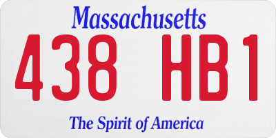 MA license plate 438HB1