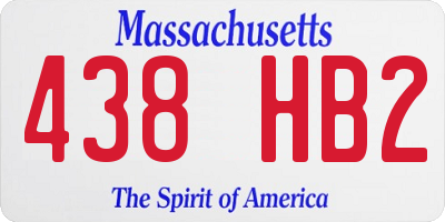 MA license plate 438HB2