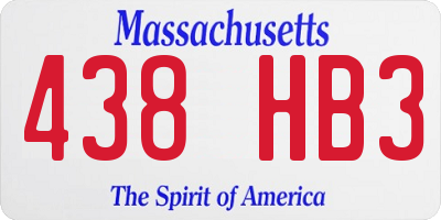 MA license plate 438HB3