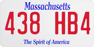 MA license plate 438HB4