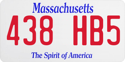 MA license plate 438HB5