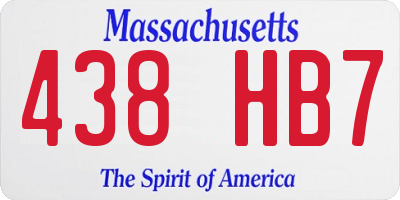 MA license plate 438HB7