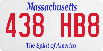 MA license plate 438HB8