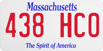 MA license plate 438HC0