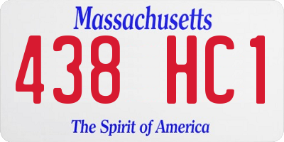 MA license plate 438HC1
