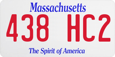 MA license plate 438HC2