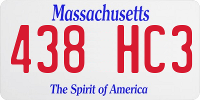 MA license plate 438HC3