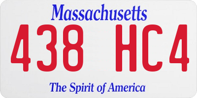 MA license plate 438HC4