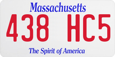 MA license plate 438HC5