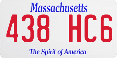 MA license plate 438HC6