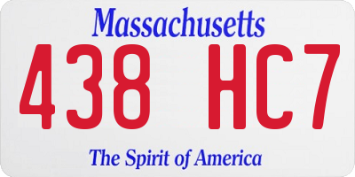 MA license plate 438HC7