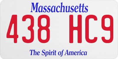 MA license plate 438HC9
