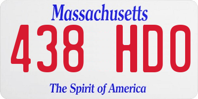 MA license plate 438HD0
