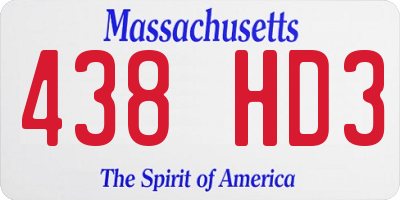 MA license plate 438HD3
