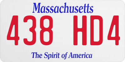 MA license plate 438HD4