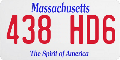 MA license plate 438HD6