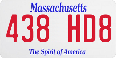 MA license plate 438HD8