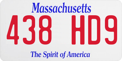 MA license plate 438HD9