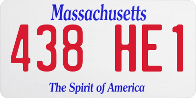 MA license plate 438HE1