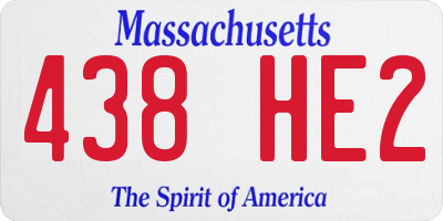 MA license plate 438HE2