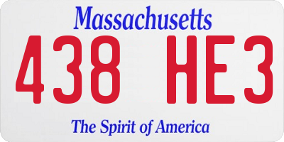 MA license plate 438HE3