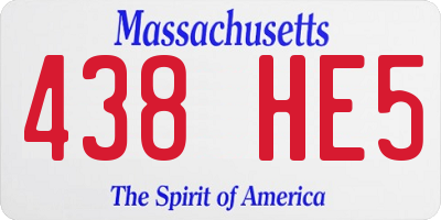 MA license plate 438HE5