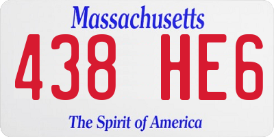 MA license plate 438HE6