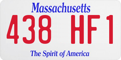 MA license plate 438HF1