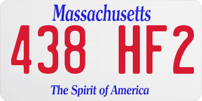 MA license plate 438HF2