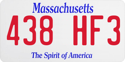 MA license plate 438HF3