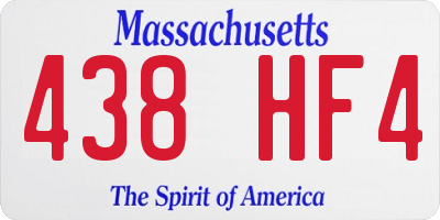 MA license plate 438HF4