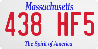 MA license plate 438HF5