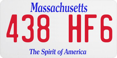 MA license plate 438HF6